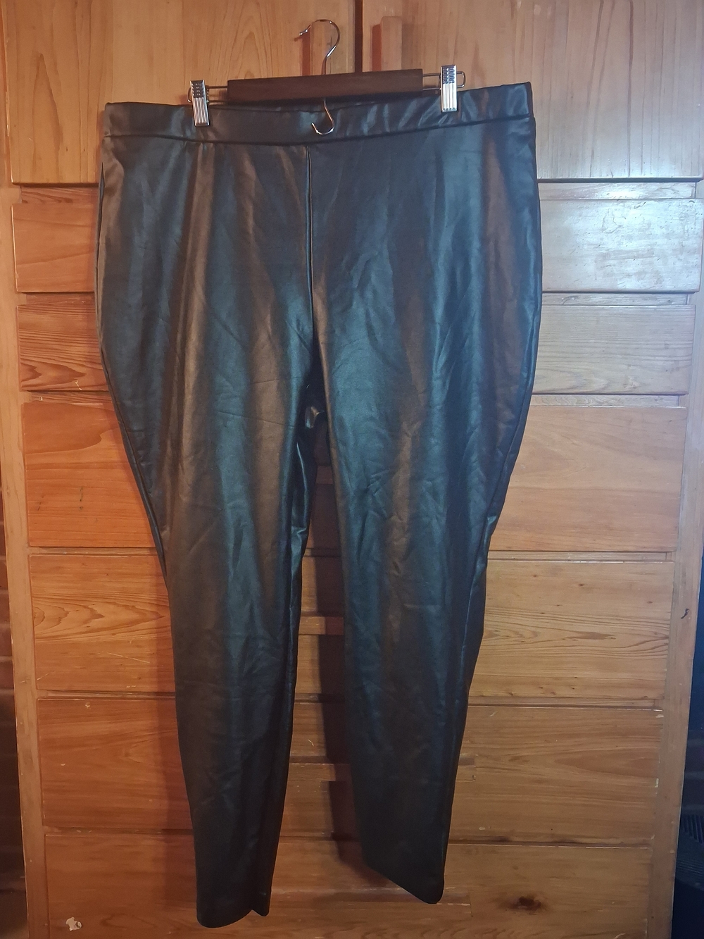 Eloquii Black Faux Leather Skinny Pants